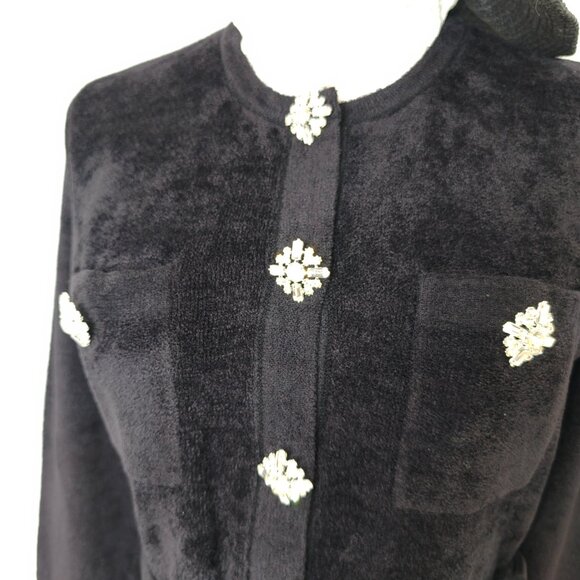 self-portrait Black Chenille Knit Mini Dress size M - Picture 10 of 13